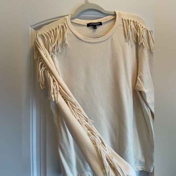 Kittenish Ivory Fringe Sweater - Picture 2 of 3